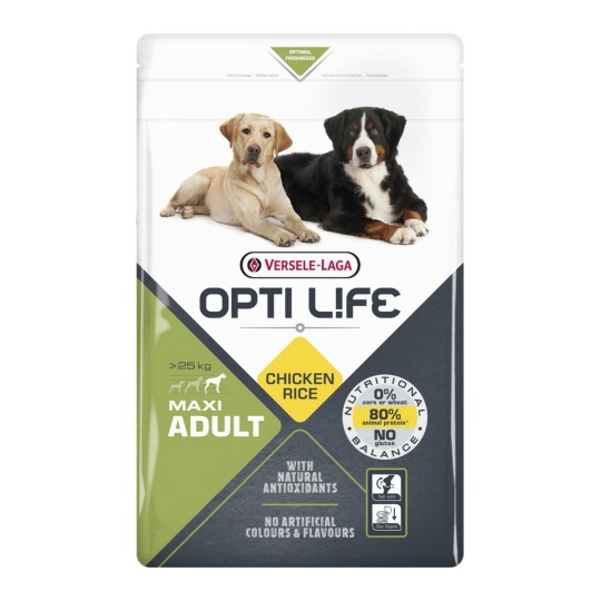 Boutique Alimentation pour chien : Opti Life Adult Maxi au poulet grand chien VERSELE LAGA