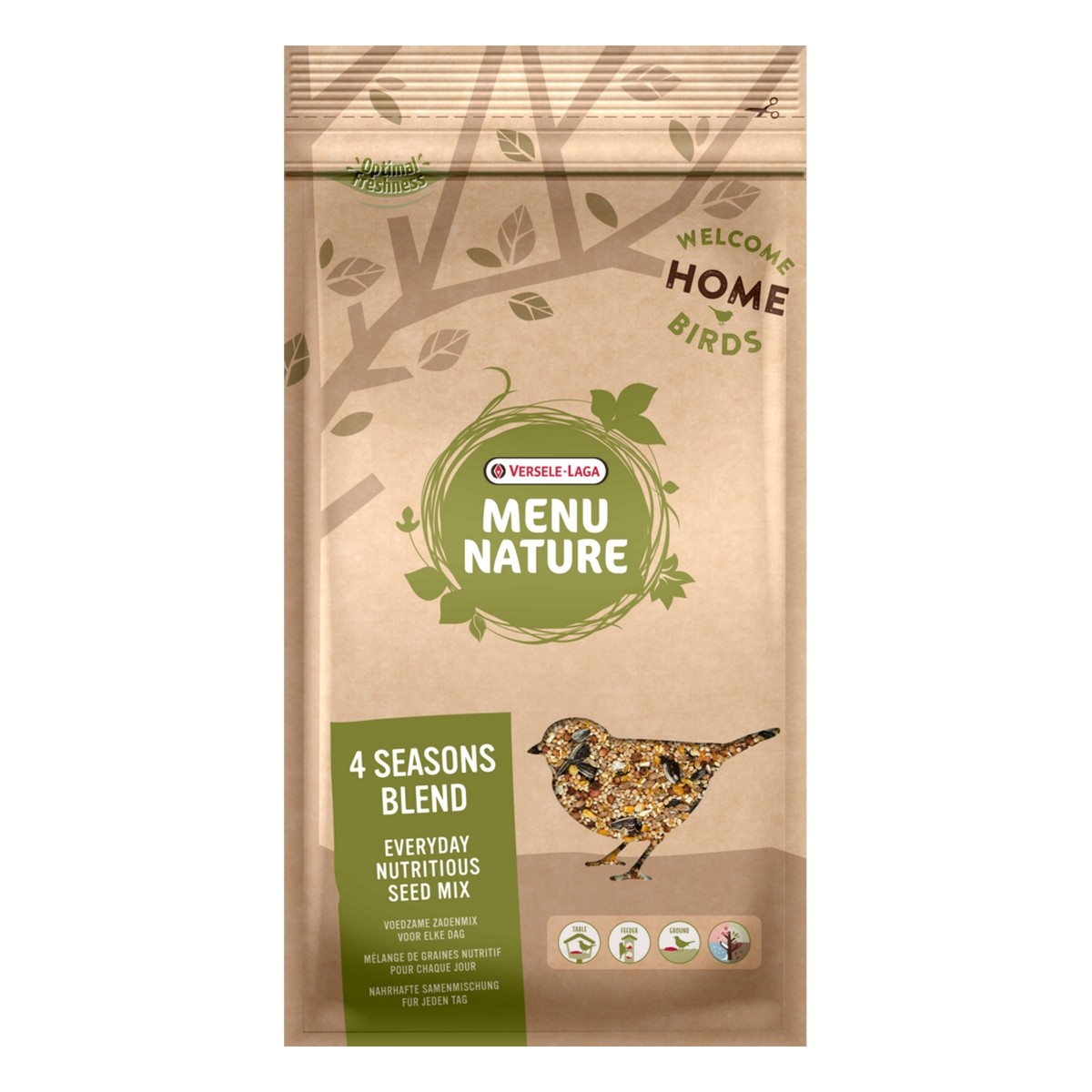 Boules de graisse pour oiseaux de la nature Versele Laga Menu Nature -  Sachet de 6 boules de 90 g avec filet