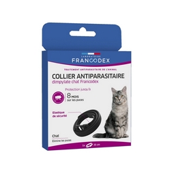 Collier antiparasitaire chat DIMPYLATE FRANCODEX coloris noir