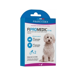 Pipettes FIPROMEDIC petit chien anti-puces et tiques FRANCODEX x 2 pipettes