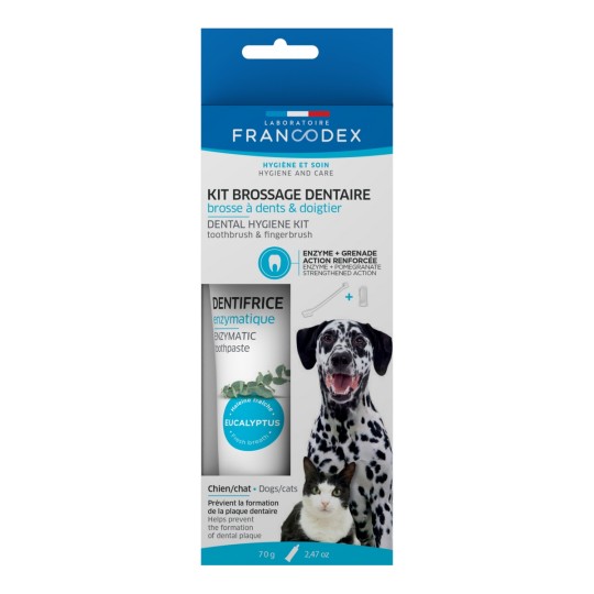 Boutique Hygiène et soin du chien : Kit de Brossage Dentaire pour chien et chat FRANCODEX
