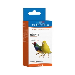 SÉRIVIT vitamines pour oiseaux becs droits FRANCODEX flacon de 15ml