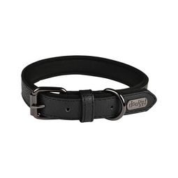 Collier simili cuir et tissu pour chien DOOGY GLAM coloris noir