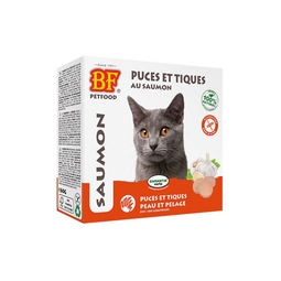 Friandises comprimés saumon anti puces et tiques pour chat BIOFOOD