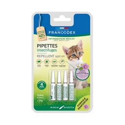 Pipettes Insectifuges antiparasitaires pour chaton FRANCODEX x 4 pipettes