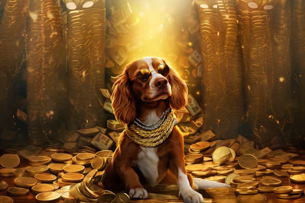 Exemple composition animale : chien en or