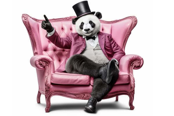 Exemple composition animale : panda avec chapeau